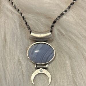Blue Lace Agate Pendant Necklace